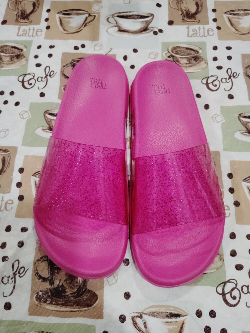 Time and Tru brand new never worn pink glitter slides